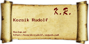 Kozsik Rudolf névjegykártya