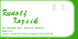 rudolf kozsik business card